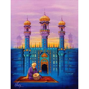 S. A. Noory, 18 x 24 Inch, Acrylic on Canvas, Cityscape Painting, AC-SAN-222